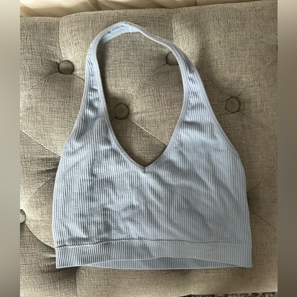 Garage Sky Blue Ribbed Tank